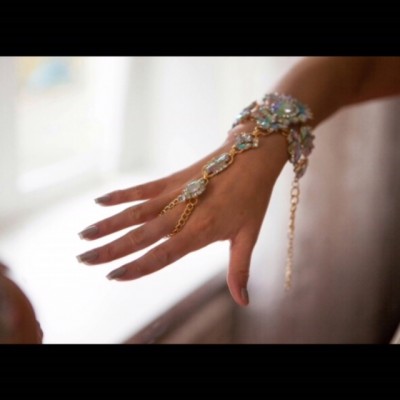 'Adne' Royal anklet / bracelet with large colored rhinestones